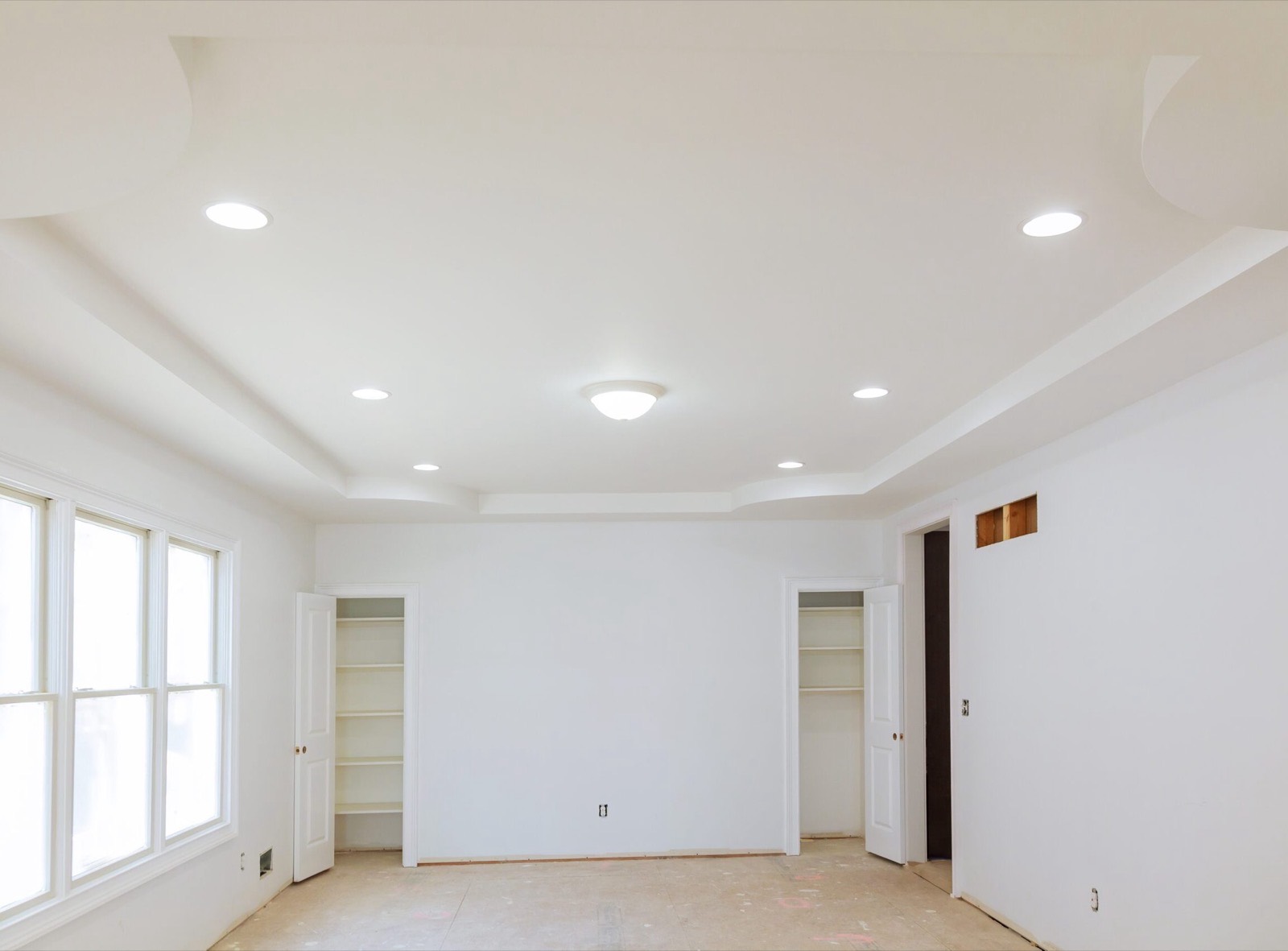Recessed lighting in a new ceiling